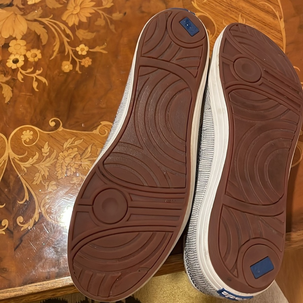 Women's Striped Blue and White Keds Boat Shoes, Size 9 - Picture 5 of 5